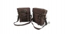 For Royal Enfield Classic 650 Military Pannier Bags Coffee Brown With Mounting - SPAREZO